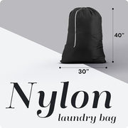 Handy Laundry Bags Nylon Extra Large - Heavy Duty - 2-Pack, Black | Wash Bags with Locking Drawstring - Machine Washable, Tear-Resistant Sacks for Hampers, Travel & Storage