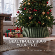 Beautiful Christmas Tree Collar - Modern 29" Velvet Tree Ring | Easy to Set Up Christmas Skirt Enhances Your Holiday Home Decor