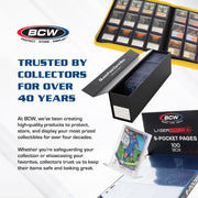 BCW 168 Pt Thick Card Topload Holders for Relic and Patch Cards, 10 Count | Rigid clear PVC holders fit relic, patch, jersey, and memorabilia cards up to 168 pt for storage, display, and transport.
