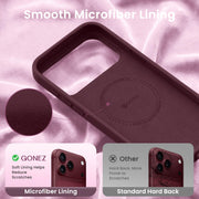 GONEZ for iPhone 18 Pro-Max Case/17 Pro Max Case, Compatible with MagSafe | Burgundy, Screen Protector, Full Camera Protection, Premium Silicone Cover Shockproof Drop Protection Slim Phone Case