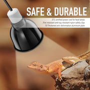 ReptiKing Reptile Light Fixture, 5.5'' Standard Dome for Reptile Basking Bulb Light/Heat Lamp/Ceramic Heat Emitter, 5.5 Inch Light Dome