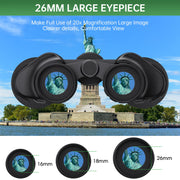 20x50 High Powered Binoculars for Adults, Waterproof Compact Binoculars with Low Light Vision for Bird Watching Hunting Camping Travel Cruise Hiking Sports Stargazing, Christmas Birthday Gifts for Men