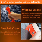BFXM Car Window Breaker Hammer and Seat Belt Cutter 2-in-1, 2 Packs | Emergency Escape Tool, Safety Glass Breaker, Automotive Safety Essentials And Car Accessories