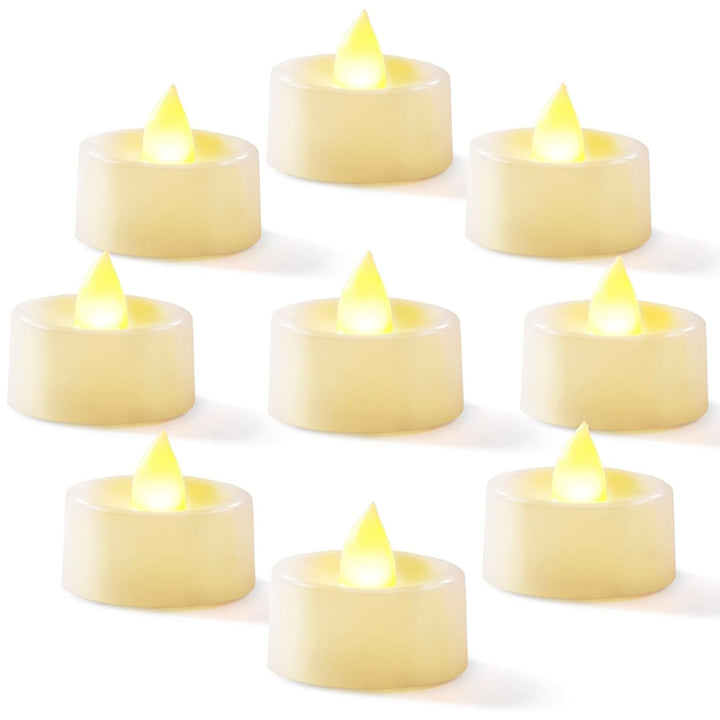 Homemory 24-Pack Flameless Tea Lights Candles Battery Operated, 200+ Hours | Flickering LED Tealights for Wedding Centerpieces, Votive Holders, Memorial Services, Halloween Pumpkins and Christmas Decor