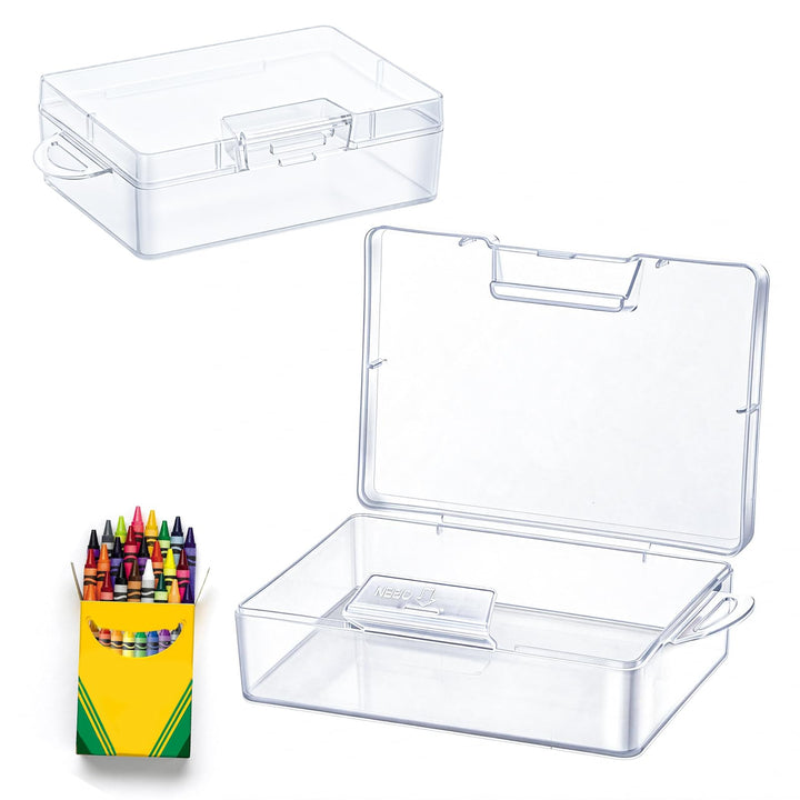 Crayon Box Compatible with Crayola Crayons 24 Count, Crayon Storage Box | Back to School Supplies, Plastic Crayon Box Holder for Crayola 24 Count Crayons, Only Crayon Box, Holds 24 Crayon