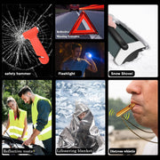 LIANXIN Emergency Roadside Kit for Car,Safety Car Kit with Jumper Cables | Roadside Assistance Emergency Kit Warning Triangle, Safety Hammer, Tow Rope, Car Emergency Kit Gifts for New Drivers