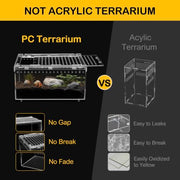 Clioran Reptile PC Tank,Escape Proof Magnetic Lid Tarantula Enclosure Large | Easy Clean Seamless Base Hermit Crab Habitat,Stackable Isopod Terrarium,Cross Ventilation Spider Starter Cage,Frog Container