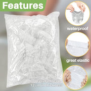 MAQIHAN 100 Bowl Covers Bread Proofing - Extra Large Plastic Wrap for Food | Stretch Elastic Food Covers for Outside, Reusable Shower Caps for Sourdough Bread Starter Basket, Baking Essential Supplies