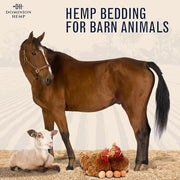 Dominion Hemp Premium Hemp Bedding for Chicken Coops 285L - 30lbs, 1-Pack | Ultra-absorbent USA hemp bedding for chicken coops and small pets, low dust, reduces odor, and keeps habitats clean and dry.