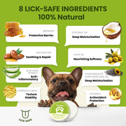 PawSono Lick-Safe Dog Paw & Nose Balm with Coconut Oil | All-Natural Dog Paw Protector Against Hot Pavement & Sand, Great for Dogs who Hate Dog Booties or Shoes (2.1 oz / 60 g)