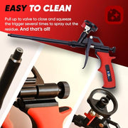 Expanding Spray Foam Gun, 1 Insulation Dispensing Guns + 9 Extenders | Heavy Duty Metal Body Dispensing Foam Gun insulation Applicator, Suitable for Caulking, Filling, Sealing, Heat insulation