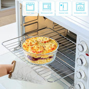 NUTRIUPS 1.6QT Round Glass Casserole Dish with Lid, Borosilicate for Oven | Easy Grab Glass Casserole Cookware with Lid, Ideal for Roasting Chicken, Casseroles, Baked Pasta, Oven to Table Serving