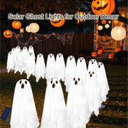 Solar Halloween Ghost Pathway Lights - 6Pack Waterproof Ghost Lights with 8 Modes for Outdoor Yard Porch Garden Lawn Halloween Pathway Decor, White