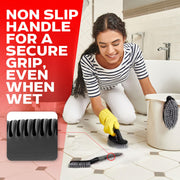 Scrub Brush Set of 3pcs - Cleaning Shower Scrubber with Ergonomic Handle and Durable Bristles - Grout Cleaner Brush - Scrub Brushes for Cleaning Bathroom/Shower/Tile/Kitchen/Floor/Bathtub/Carpet