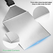 Cuttte Extra Wide Metal Smash Burger Spatula with Beveled Edges 6 x 5inches | Heavy Duty Stainless Steel Large Metal Spatula for Grill, Griddle, Pizza, Fish, Meat, Pancake Flipper Turner, Dishwasher Safe