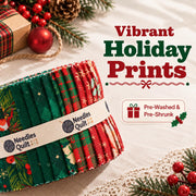 Christmas Jelly Roll Fabric for Quilting, 40 Precut 2.5" x 44" 100% Cotton Fabric Strips | Holiday Quilting Fabric Bundle for Sewing, Christmas Quilt Projects & DIY Crafts (Mistletoe Lane)