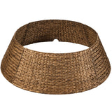 Best Choice Products 36in Christmas Tree Collar, Woven Hyacinth 3-Piece Holiday Rattan Tree Skirt Accessory for Home w/Cord Cut-Out - Chestnut