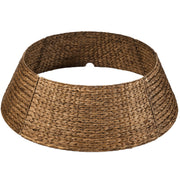 Best Choice Products 36in Christmas Tree Collar, Woven Hyacinth 3-Piece Holiday Rattan Tree Skirt Accessory for Home w/Cord Cut-Out - Chestnut