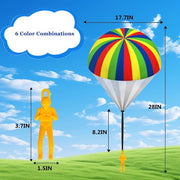 6Pcs Parachute Toy for Kids, Outdoor Toys Flying Parachute with Figures | Christmas Stocking Stuffers, Throwing, Children's Flying Toys, Top Indoor Hand Throw Soliders for 3-12 Year Old