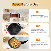 125Pcs 8 Inch Square Air Fryer Liners Disposable for 5-8QT, Parchment Paper | Non-Stick, Unbleached Food Grade, Waterproof Oilproof Baking Airfryer Sheets Papers for Oven, Microwave, Baking, Roasting
