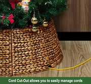 CENBOSS Rattan Christmas Tree Collar, Brown Wash, 24 inch | Easy to Assemble & Store