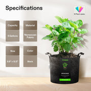 VIVOSUN 5-Pack 5 Gallon Plant Grow Bags Fabric Pots with Handles | 300G Thickened Nonwoven Fabric, Excellent Drainage, Healthy Root Growth, BPA-Free, Reusable