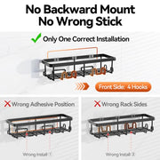 YASONIC Shower Caddy Adhesive, Rustproof Shower Organizer, Wall Shower Rack | Large Capacity Shower Shelf for Inside Shower, No Drill Shower Storage, Shampoo Shower Holder, Black, 2 Caddies
