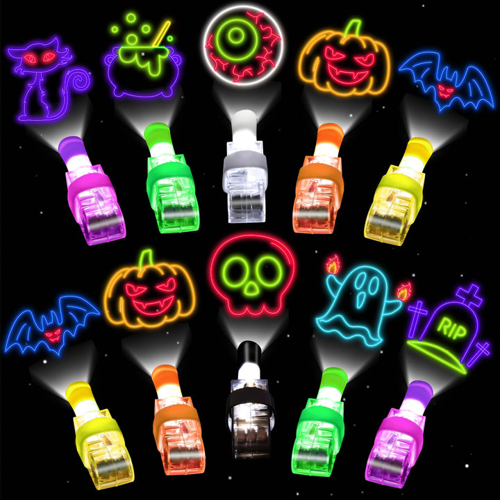 40 PCS Halloween Party Favors for Kids Light Up Finger Lights, Halloween Glow in the Dark Toys Bulk Goodie Bags Stuffers Fillers Non Candy Trick or Treat Toys Halloween Prizes Classroom Party Supplies