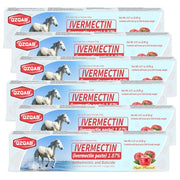 Ivermectin Equine Paste 1.87% – Apple Flavored Oral Dewormer for Horses, 6-Pack