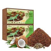 Riare 2 Pack Natural Coconut Fiber Substrate, Coco Coir Reptile Bedding | Coconut Husk Reptile Substrate for Tortoises, Hermit Crabs, Snakes, Bearded Dragon, Geckos, Reptile Enclosure/Terrarium Setup