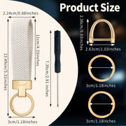 Fishent Stretchy Car Keychain, Nylon Braided Cool Key Chain for Women Men, Universal Key Fob Holder with 3 Keyrings, Anti-Lost D-Ring, Car Accessories, Starlight
