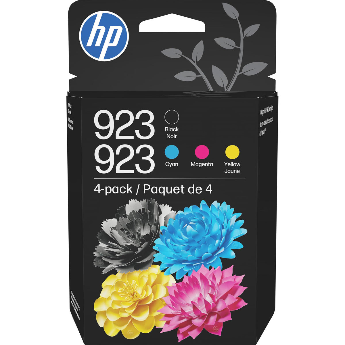 HP 923 Black, Cyan, Magenta, Yellow Ink Cartridges (4-Pack) | Works with OfficeJet 8120, Pro 8130 Series | 6C3Y6LN