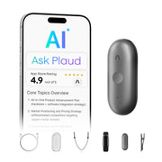 Plaud NotePin S Wearable AI Voice Recorder, Transcribe & Summarize, Black | AI Note Taker for Meetings Interviews, Professionals, Teams, 112 Languages, App Control, Find My, 4 Accessories