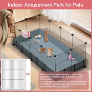 VISCOO 12 Panels Small Animal Playpen, 48" x 24" x 16" Guinea Pigs Cages | C&C Cage for Guinea Pigs with Waterproof Mat, Puppy Play Pen, Bunny Playpen, Indoor Outdoor Portable Metal Wire Yard Fence