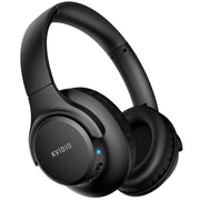 KVIDIO Bluetooth Headphones Wireless Over Ear Headsets 65H Playtime | Deep Bass, HiFi Stereo, Bluetooth 6.0, Microphone, Comfortable Fit, Foldable, Lightweight, Low Latency for Travel Home Office