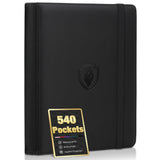 Premium 9 Pocket Card Binder for 540 Card, Fabmaker PU Trading Card Binder | Sturdy Card Collection Album, Side-Loading, Sleek Card Holder Folders for Game Cards & Sports Cards, Black