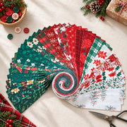 Christmas Jelly Roll Fabric for Quilting, 40 Precut 2.5" x 44" 100% Cotton Fabric Strips | Holiday Quilting Fabric Bundle for Sewing, Christmas Quilt Projects & DIY Crafts (Mistletoe Lane)
