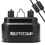 REPTITRIP Reptile Heat Lamp Fixture, Dual Light Fixture with Two Switches | Max 160W Each E26 Socket, Compatible with ceramic heat emitter, basking heat lamp, UVB bulb, for Bearded Dragon turtle lizard