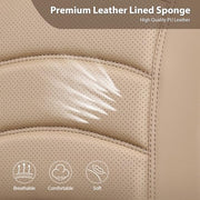 CAR PASS 3D Foam PU Leather Car Seat Covers, Universal Seat Covers Front 2 for Trucks SUV Sedan Automotive Seat Covers Armrest Airbag Compatible Waterproof Comfortable Faux Nappa Leather All Beige