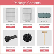 VISCOO 12 Panels Small Animal Playpen, 48" x 24" x 16" Guinea Pigs Cages | C&C Cage for Guinea Pigs with Waterproof Mat, Puppy Play Pen, Bunny Playpen, Indoor Outdoor Portable Metal Wire Yard Fence