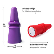 Wine Stoppers Beverage Bottle Sealer Soft Silicone Wine Bottle Stoppers Corks with Grip Top for Keeping Wine Champagne Fresh, 8 Pack