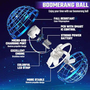 Sosuy Flying Orb Ball Toy Blue 2026, Magic Boomerang Ball Hover Drone | Floating Glowing Fidget Spinner Dazzling Lights, Cool Hover Drone Outdoor, Xmas Gift For Kids Boys Girls Teens Ages 6 7 8 9+