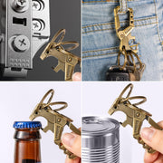 Xindawd Heavy duty metal keychains, Carabiner Clip Keychain with Bottle Opener, 3 Key Rings for Car Keys, Family Present for Men and Women(Bronze-1pcs)