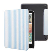Vane Oak Clear Case for 7'' Kindle Paperwhite 12th Gen 2024 & Colorsoft | Auto Wake/Sleep, Clear PC Case, Soft TPU Edge, Lightweight, For Bookish Travelers, Elegant Print, Blue & White Stripes