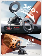 LISEN for MagSafe Car Mount [3800gf Strong Magnet&90+LBS Suction] 360° Adjustable Vacuum Magnetic Phone Holders for Your Car, for iPhone 18 Pro Max 17 16 15 14 13 12 Plus Air for Shower All Smartphone