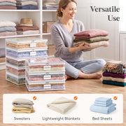 Lifewit 6 Pack Clear Zippered Storage Bags, Plastic Sweater Storage Bags Clothing Organizer for Blankets Linen Sweater Bed Sheet Quilt Clothes (15.7 x 13.8 x 3.9 Inch)