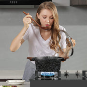 ESLITE LIFE Nonstick Stock Pot with Lid, 5 Quart Granite Casserole Large Soup Pot Pasta Cooking Pot, Induction Compatible, PTFE & PFOA Free, Black