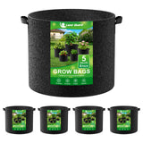 Land Guard 4-Pack Fabric Grow Bags 5 Gallon, Thickened Nonwoven Garden Pots, Growing Bags with Handles, Black