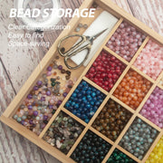 Bead Organizer Box with Bead Board, Necklace Bracelet Making, 17-Grid | Jewelry Organizers and Storage, Beading Kits, Bead Box, Jewelry Making Supplies, Beads Lover Start Kits, Bamboo Making