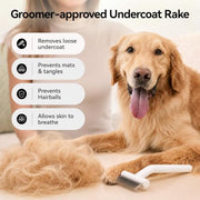 aumuca Undercoat Rake for Dogs, Deshedding & Dematting Comb for Cats, Horse | Dog grooming rake & dog shedding brush in one | Lifts undercoat in a single pass | Gentle on matted hair & sensitive skin